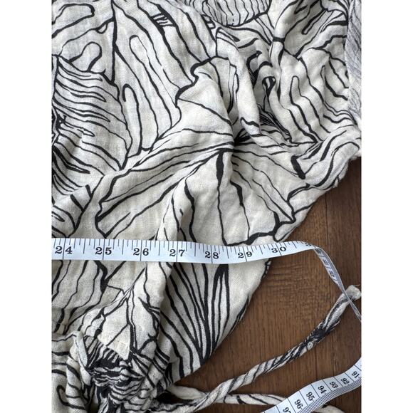 Elan Tropical Printed Cinched Long Sleeve Tunic Cotton Top Womens Medium - Picture 6 of 8